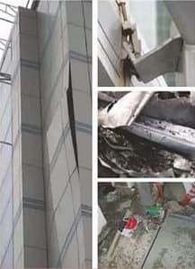 Various manifestations of façade failure