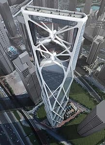 Sustainable facade systems used in SRG Tower, Dubai