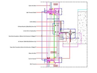 Bracket location detail at ledge