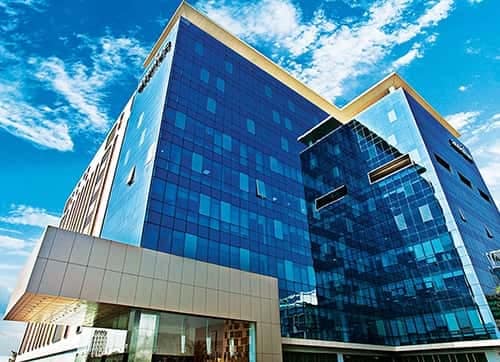 Glass facades at Mindspace, Airoli West