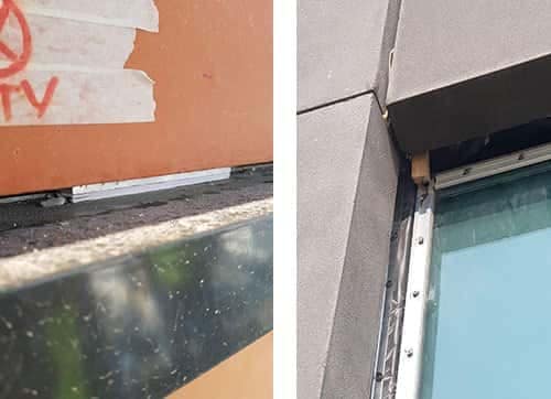 Combustible elements fire-safe façade