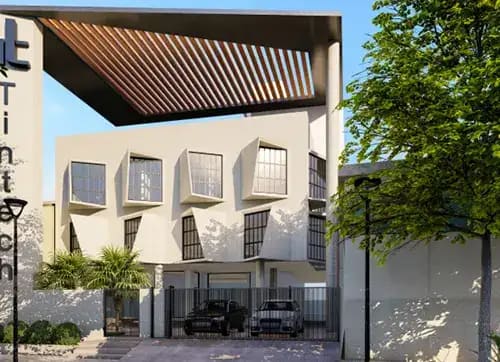 Progressive Silhoutes- steel framing provides the best fire protection in case of tempered glass, they block visibility, they are extremely fire resistant, and still provide light. A project by A Cad Studio