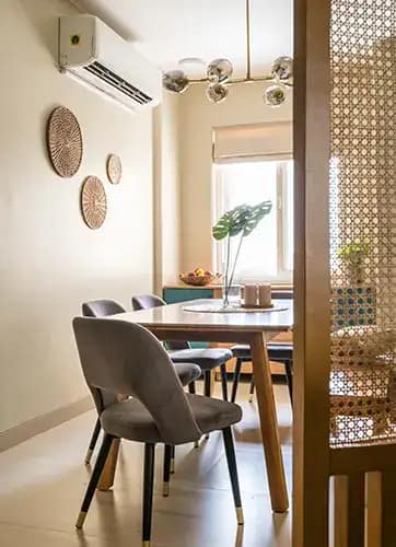 Window treatment of our residential project—House of Ro. The position of the window in the dining area eliminates the need for artificial lighting