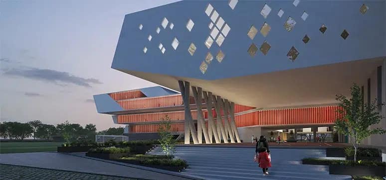 A combination of strategically designed cutouts on the walls