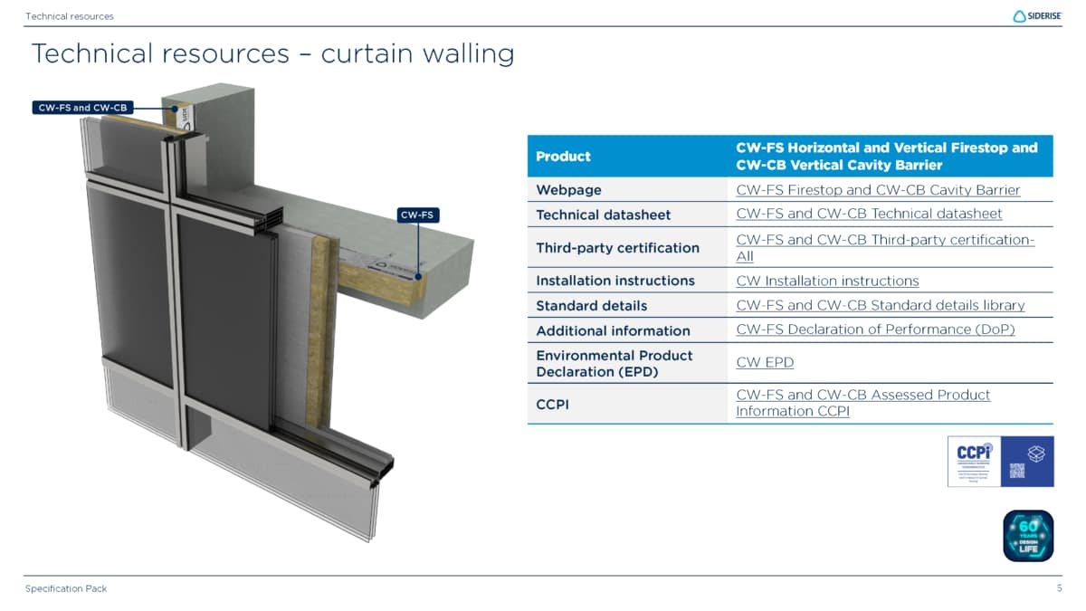 Siderise Specification Pack - Curtain walling