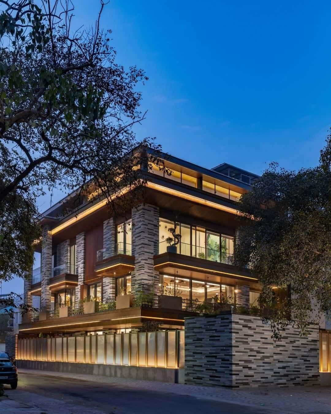 A bold architectural statement defined by clean geometry, layered volumes, and thoughtful material choices – The interplay of stone, glass, and textured surfaces (Image Credit - Workshop for Metropolitan Architecture)