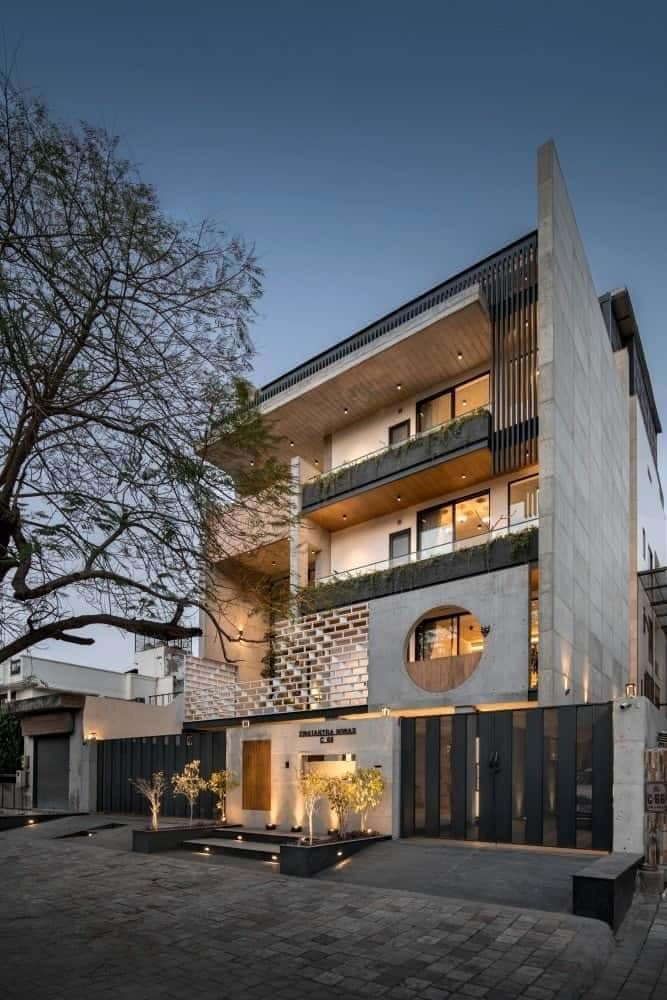Swatantra residence, Agra, Façades enhance energy efficiency through ventilated buffer zones (Image Credit - Spaces Architects@ka)